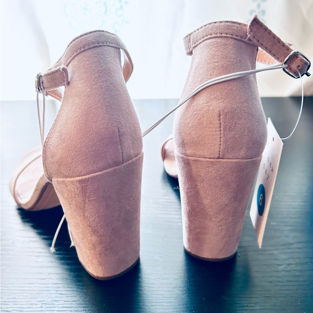 A New Day Women's Ema High Block Heel Pumps with Ankle Strap - Blush - Size 6 - Picture 3 of 4